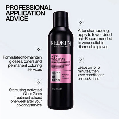 Redken Acidic Color Gloss Activated Glass Gloss Hair Treatment for Glass-Like Shine
