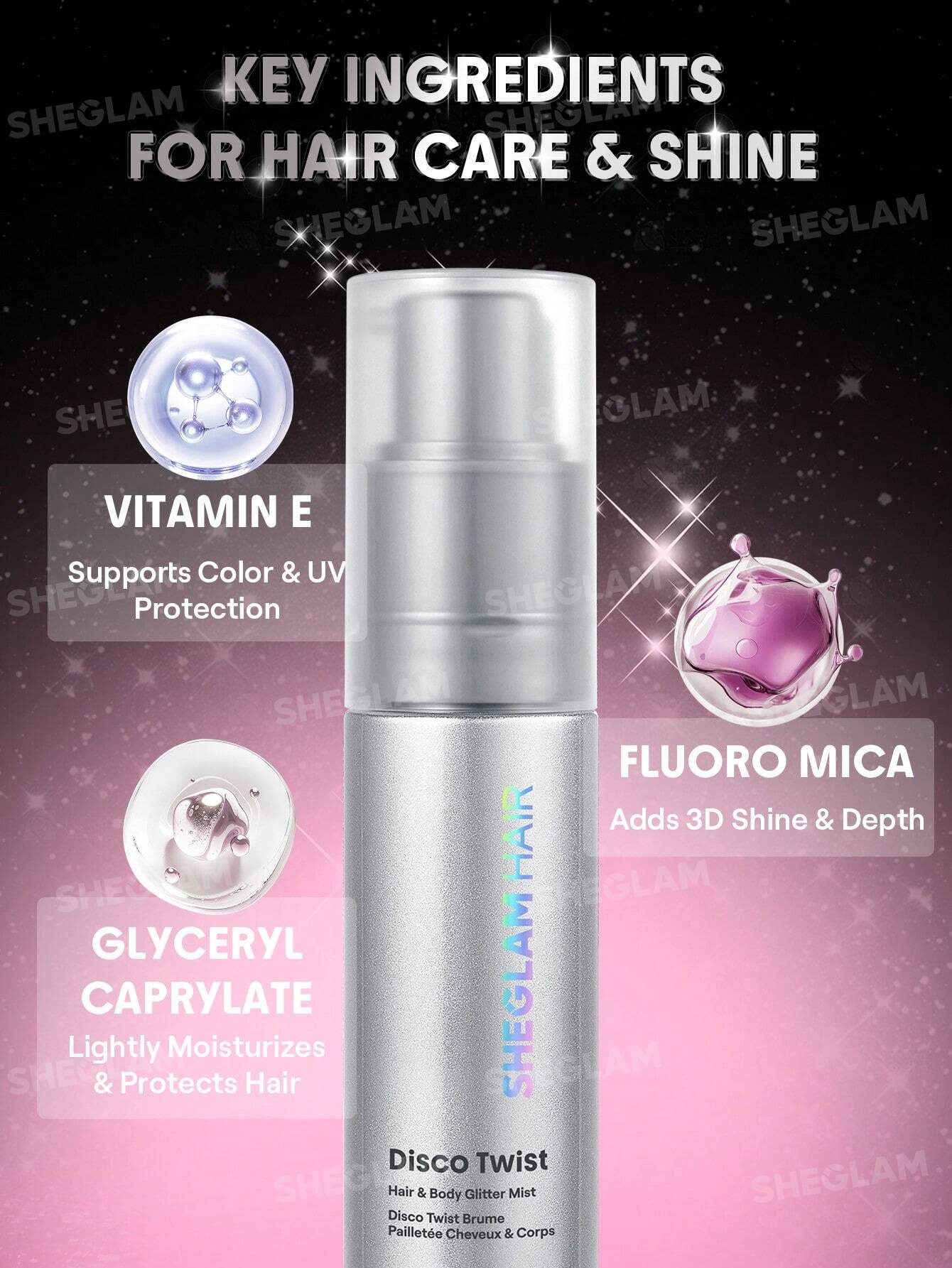 SHEGLAM Disco Twist Hair & Body Glitter Mist