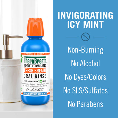 TheraBreath Fresh Breath Oral Rinse – Invigorating Icy Mint