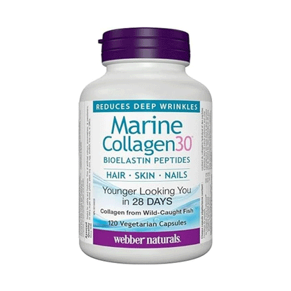 Webber Naturals Marine Collagen 30 Bioelastin Peptides 120 Capules