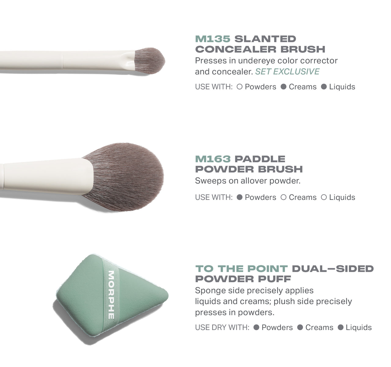Morphe Conceal & Set Tool Trio set