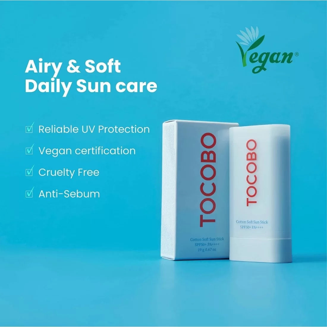 Tocobo - Cotton Soft Sun Stick SPF50+ PA++++