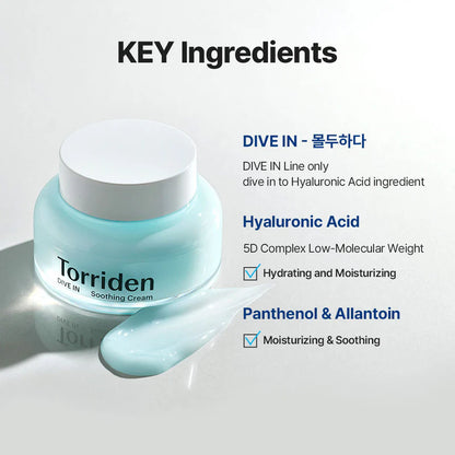 Torriden | Dive In Soothing Cream | Low Molecular Hyaluronic Acid