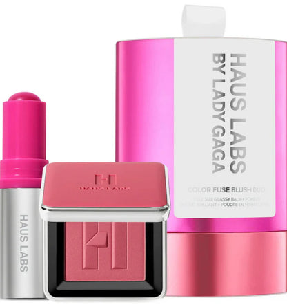 The Haus Labs Color Fuse Glassy Blush Balm Stick + Powder Blush Set