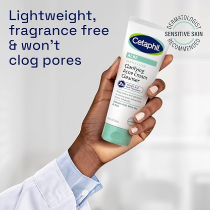 Cetaphil | Gentle Clear | Clarifying Acne Cream Cleanser | Salicylic Acid Acne Treatment