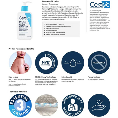 CeraVe SA Lotion for Rough and Bumpy Skin | Skin Smoothing