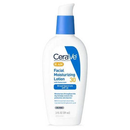 Cera Ve | AM | Facial Moisturizing Lotion with Sunscreen | Broad Spectrum SPF 30 | Oil Free