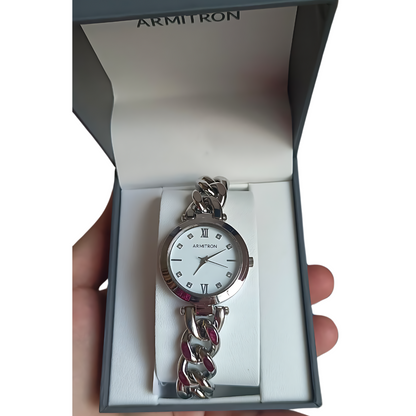 Armitron |  Women's Genuine Crystal Accented Chain Bracelet Watch