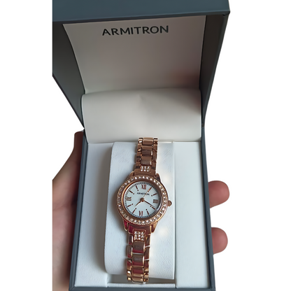 Armitron | 75/5699MPRGWM Swarovski Crystal Easy Read Mother of Pearl WMS Watch
