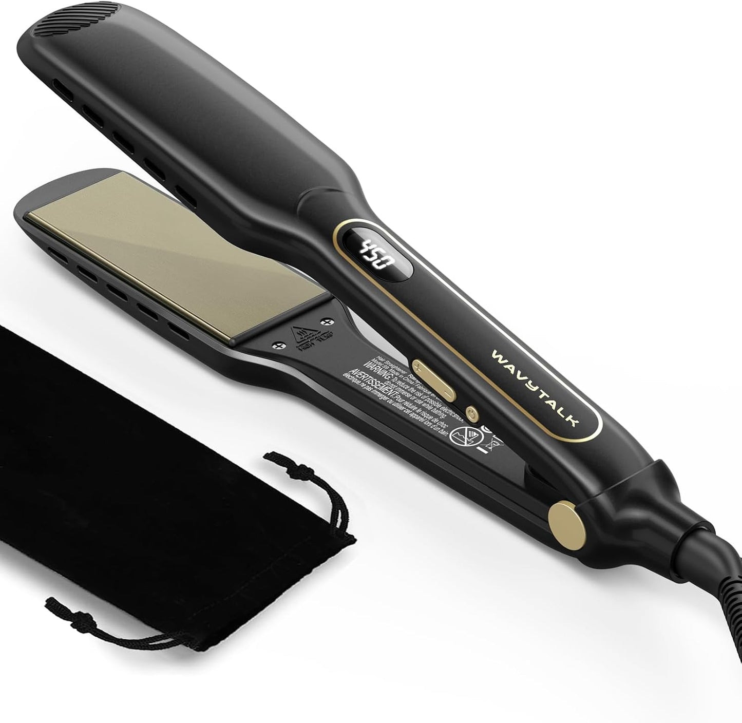 Wavytalk Wet to Straight Hair Straightener, 1.75″ Wide Vent Sesh Flat Iron