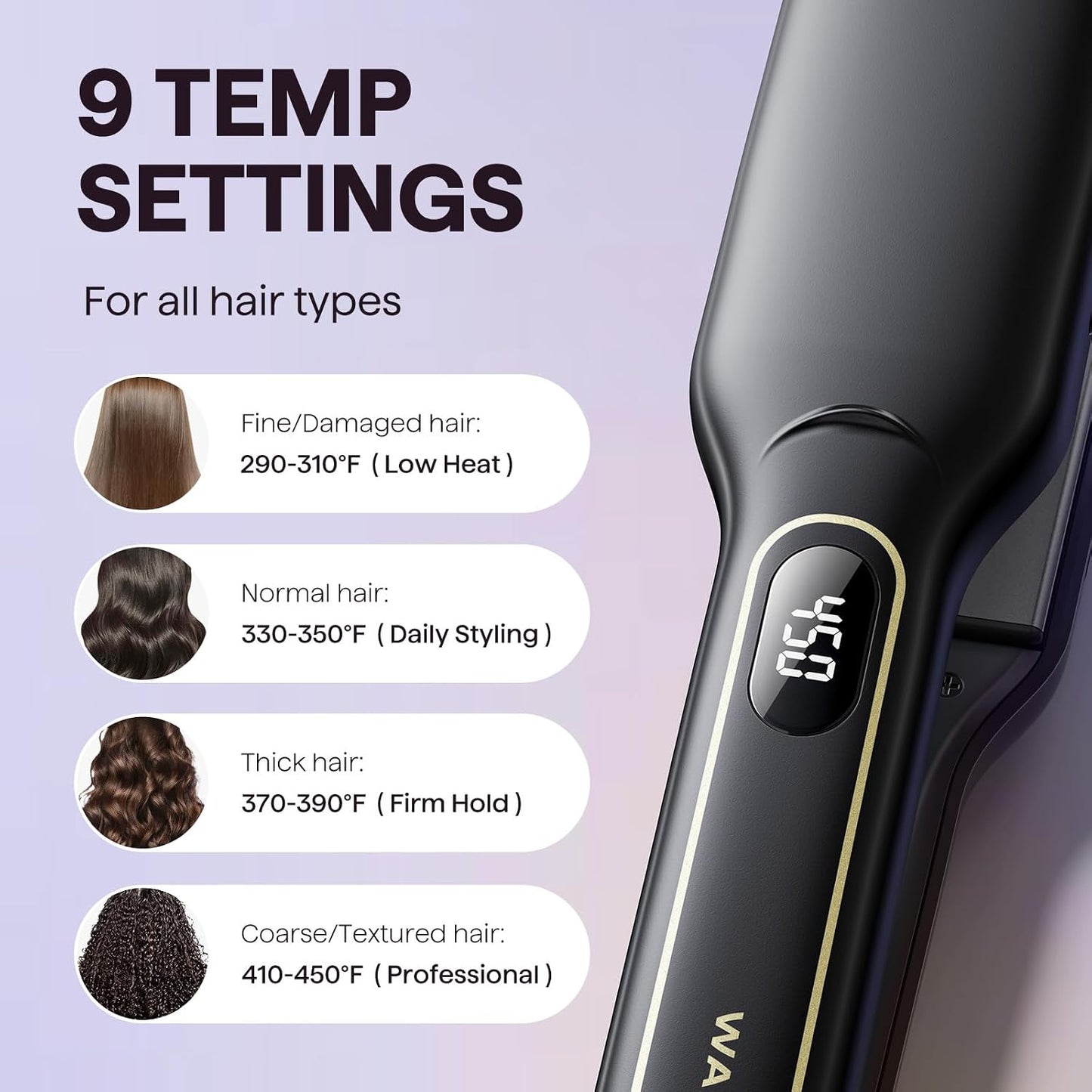 Wavytalk Wet to Straight Hair Straightener, 1.75″ Wide Vent Sesh Flat Iron
