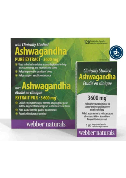 Webber Naturals Ashwagandha 3600 mg 120 Capsules