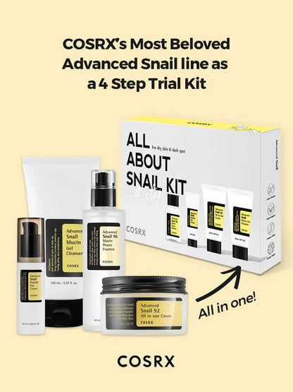 COSRX All About Snail 4-Step Skincare Kit – Repair, Hydrate & Glow