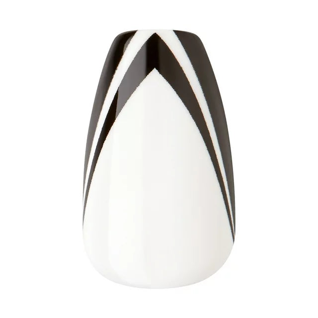 KISS | TOM BACHIK x imPRESS | Medium Coffin Press-On Nails, Black & White, 30 Pieces