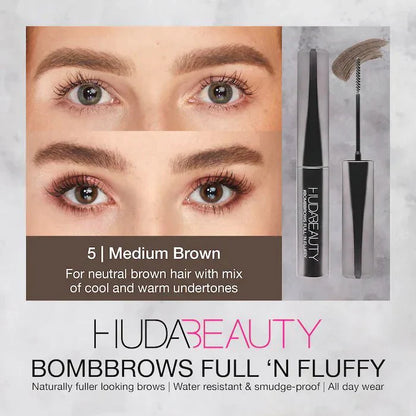Huda Beauty - #BombBrows Full 'N Fluffy Fiber Gel - Medium brown 4.5 Ml