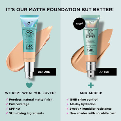 iT Cosmetics-CC+ Cream Natural Matte Foundation with SPF 40