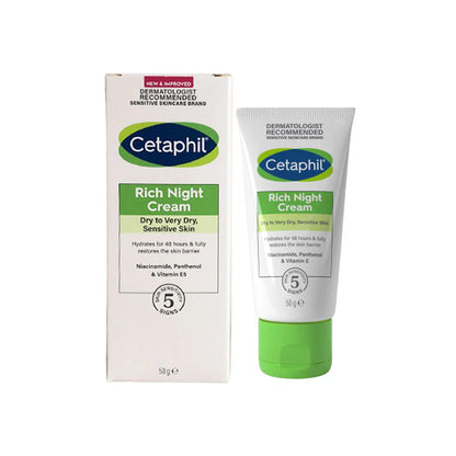 Cetaphil Rich Night Cream Face Sensitive Skin 50G