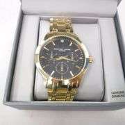 Geoffrey Beene | Men's Diamond Black Dial Bracelet Watch (GB8196GD) - Gold