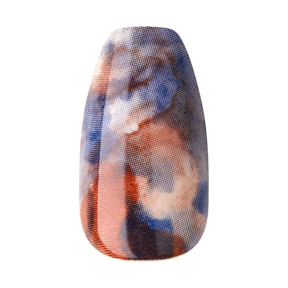 imPRESS | Press-On Nails, Medium Length, ‘Indigo Autumn’, 30 Count