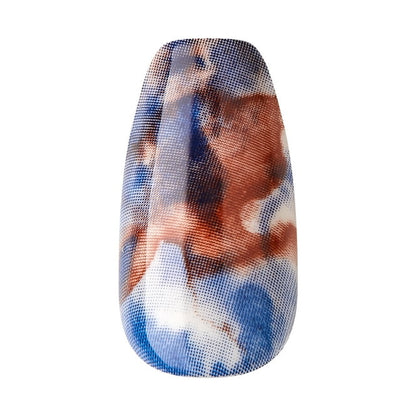 imPRESS | Press-On Nails, Medium Length, ‘Indigo Autumn’, 30 Count