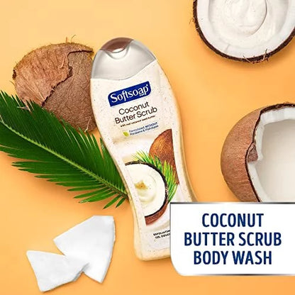 Softsoap |  Coconut Butter Scent Body Wash Exfoliating Scrub