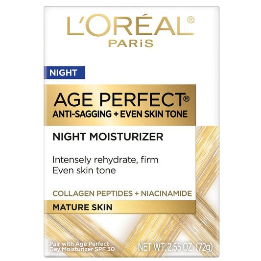 L'Oreal Paris- Age Perfect Night Moisturizer Anti Aging Even Tone, 2.5 oz(72g)