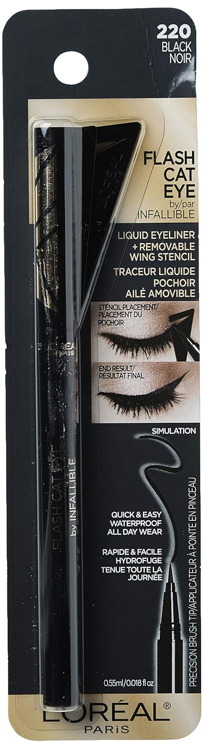L'Oreal Paris-Infallible Flash Cat Waterproof Liquid Eyeliner, Black, 0.44 oz.