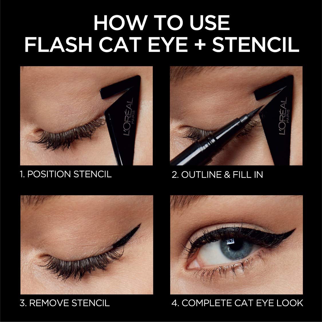 L'Oreal Paris-Infallible Flash Cat Waterproof Liquid Eyeliner, Black, 0.44 oz.