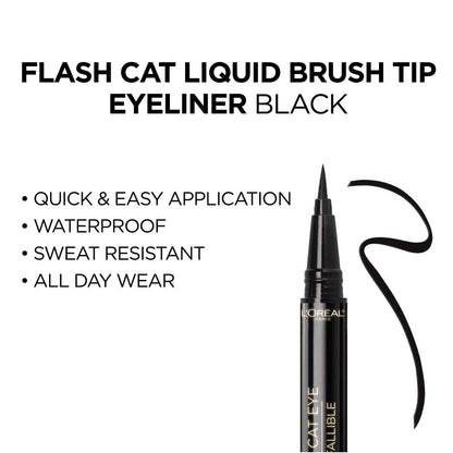 L'Oreal Paris-Infallible Flash Cat Waterproof Liquid Eyeliner, Black, 0.44 oz.