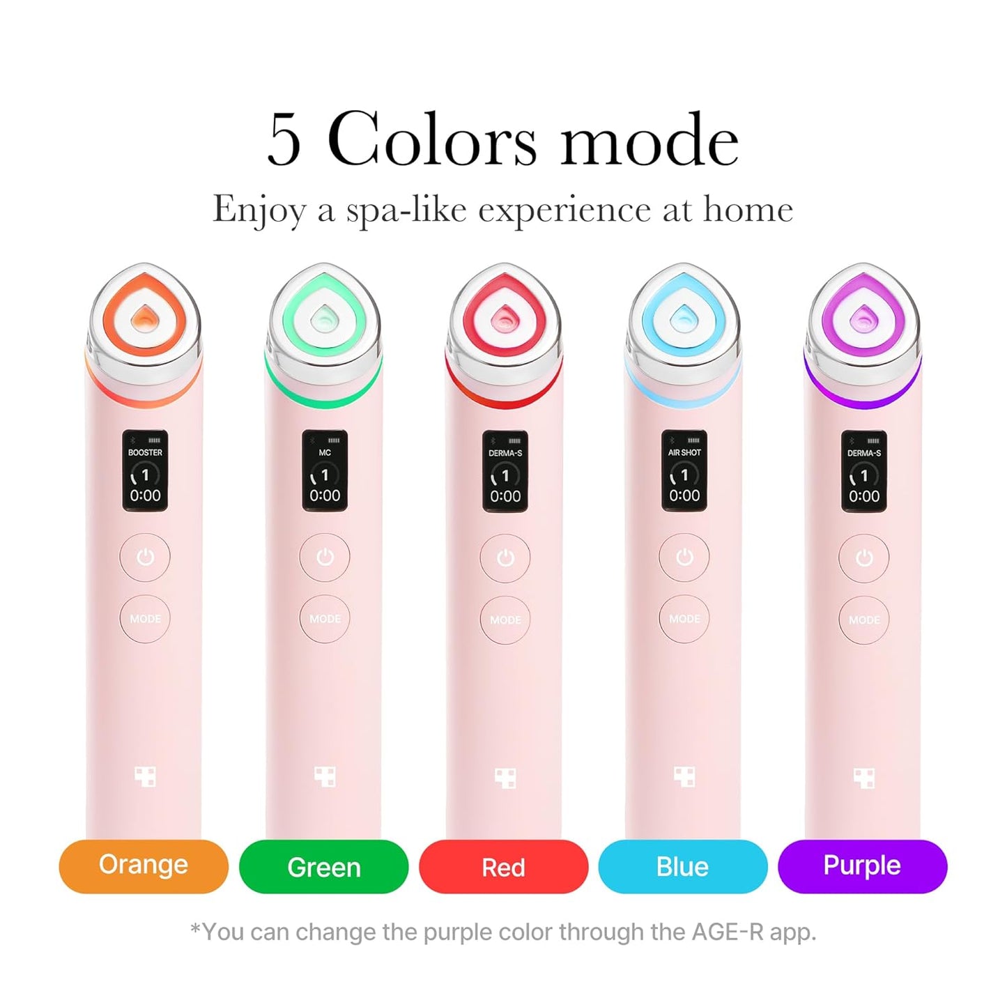 Medicube-AGE-R Booster Pro-6-in-1 Real Glass Glow Beauty Massager Pro Pink