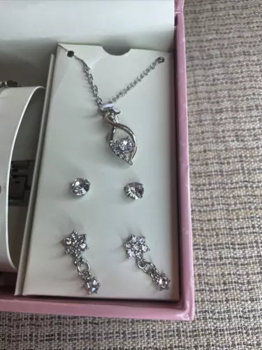 Beverly Hills | Polo Club Diamond Dial Watch,  Bracelet,  Necklace & Earring Set