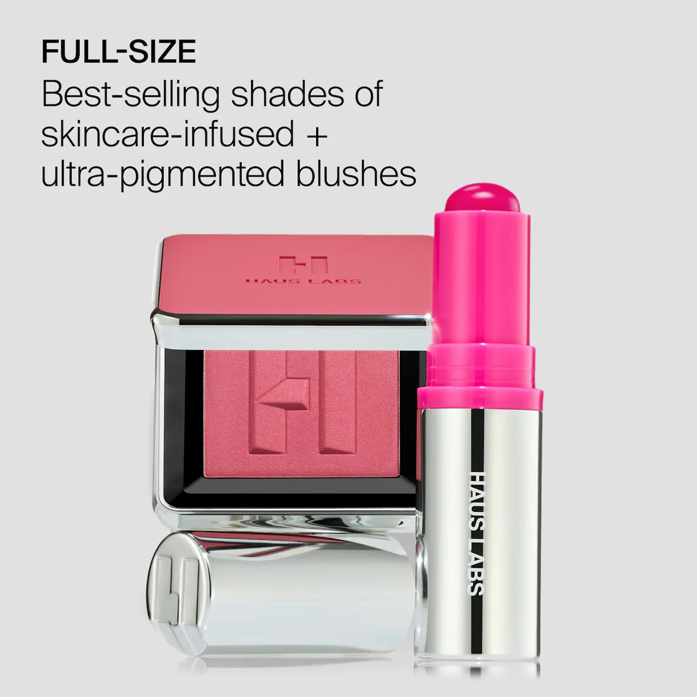 The Haus Labs Color Fuse Glassy Blush Balm Stick + Powder Blush Set