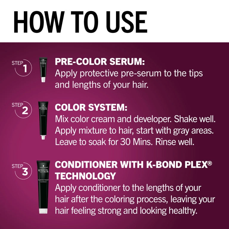 Schwarzkopf -Keratin Color- Permanent Hair Color Cream-Bond Enforcing System